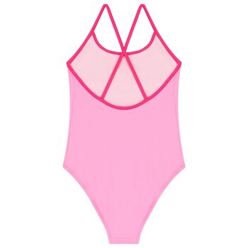 Girls Pink Logo Swimsuit