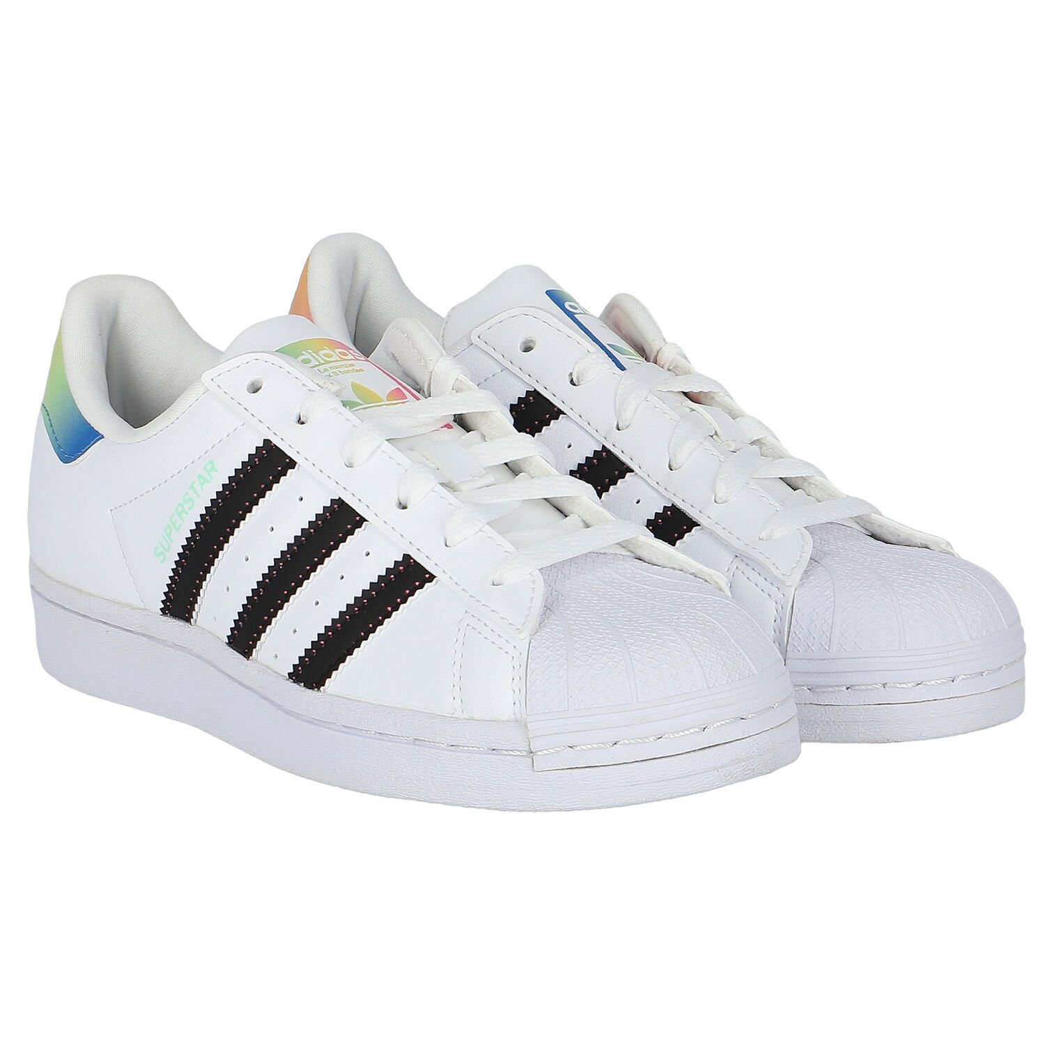 Girls White Superstar J Trainers, 1, hi-res
