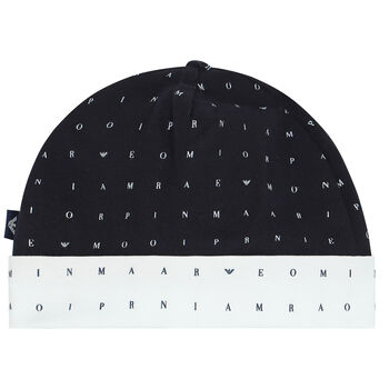 Baby Boys Navy Logo Hat