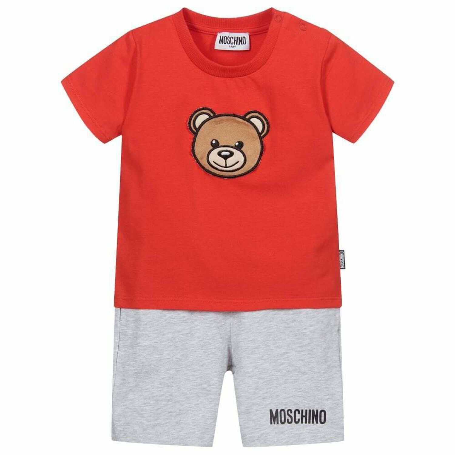 Red & Grey Logo Shorts & Squeaky T-Shirt Set, 1, hi-res