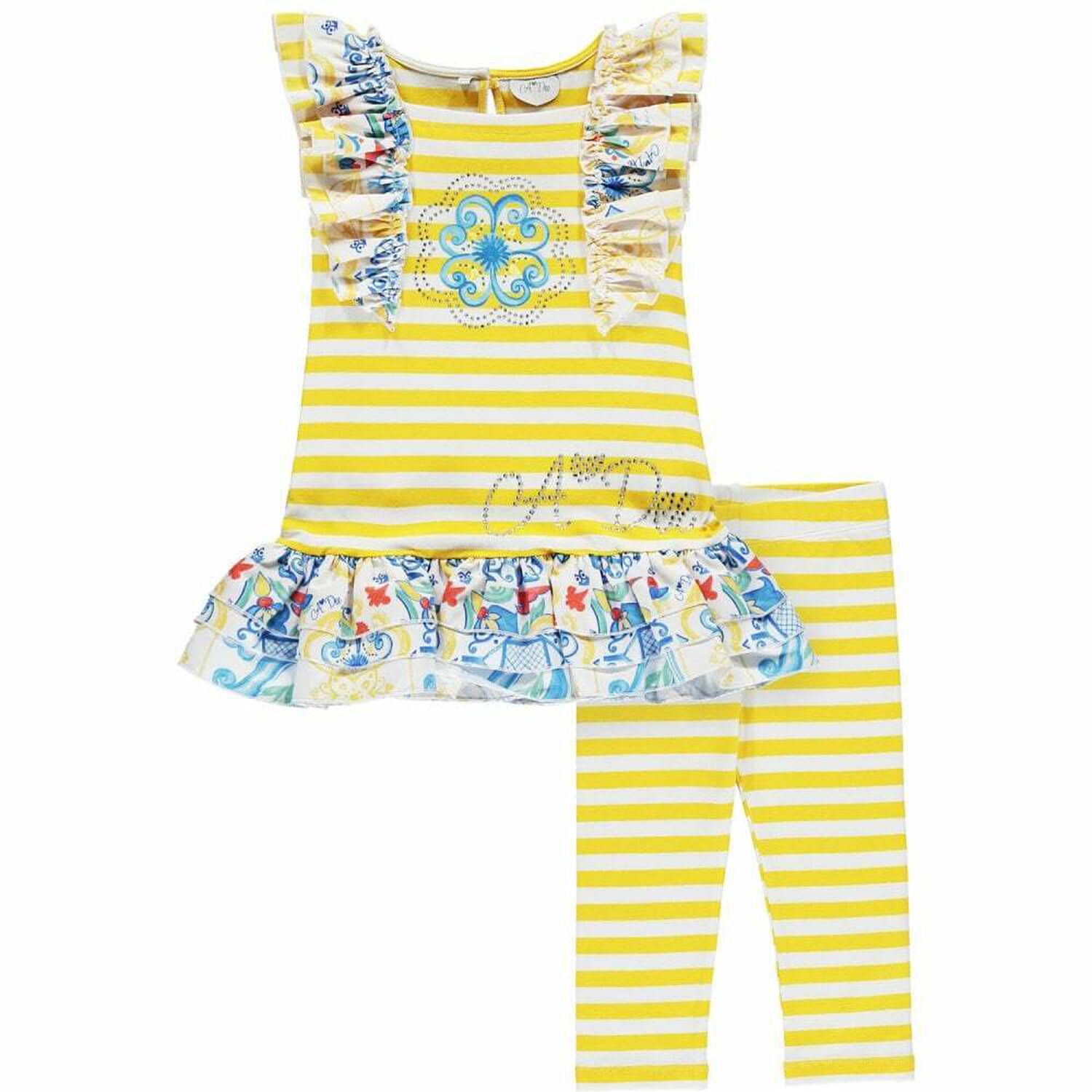 Girls Multi Color Leggings Set, 1, hi-res