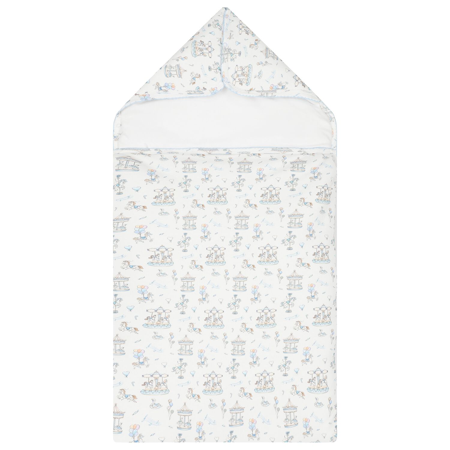 Baby Boys Blue & White Carousel Nest, 1, hi-res