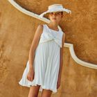Girls Ivory Bow Dress, 1, hi-res