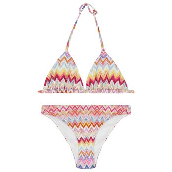 Girls Multi-Coloured Zig Zag Bikini