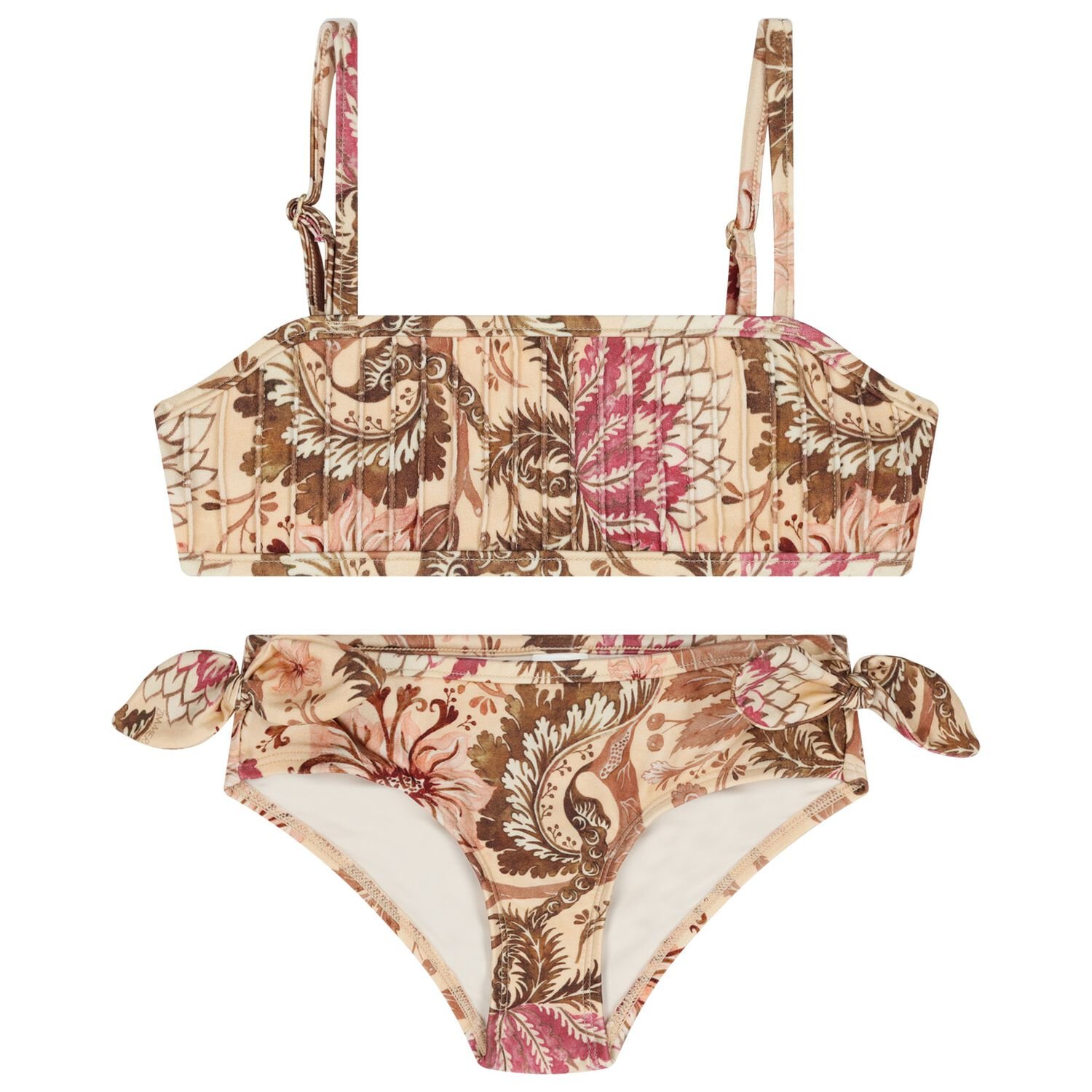 Girls Pink Floral Bikini, 1, hi-res