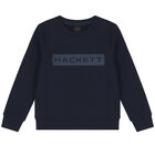 Boys Navy Blue Logo Sweatshirt, 2, hi-res