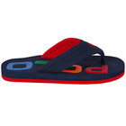 Boys Navy Blue Logo Flip-Flops, 1, hi-res