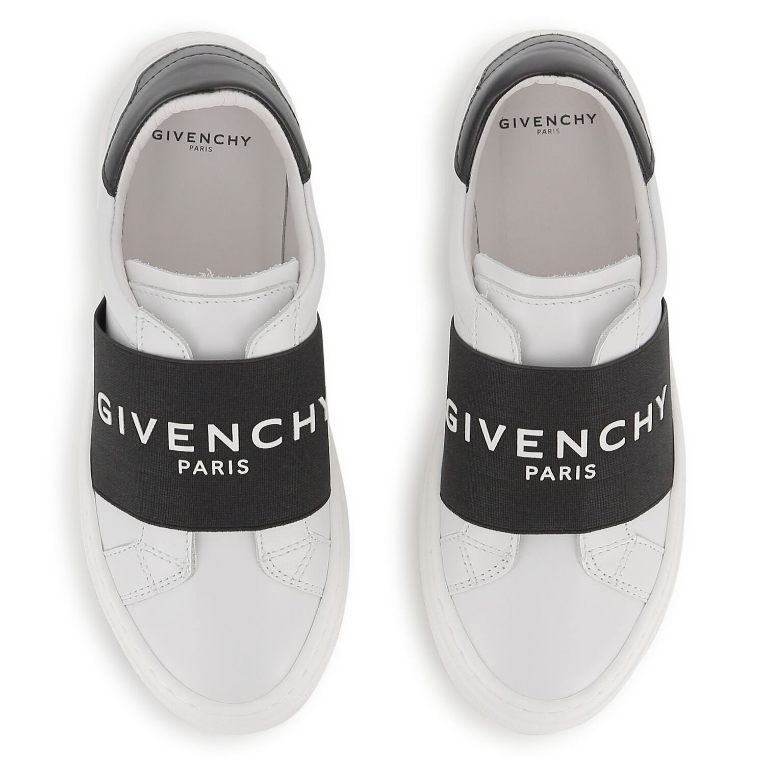 White & Black Logo Trainers, 1, hi-res