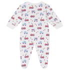 Baby Boys White Flashing Fire Trucks Babygrow, 1, hi-res