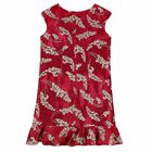 Older Girls Red & Gold Brocade Dress, 1, hi-res