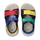 Boys Multi-Coloured Logo Sandals, 1, hi-res