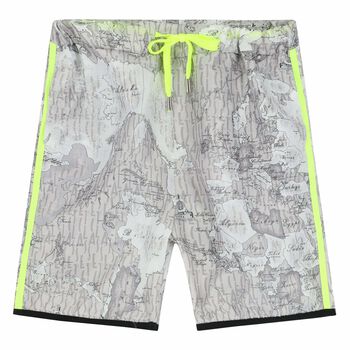 Boys Grey Geo Map Shorts