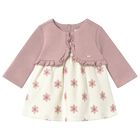 Baby Girls Pink & Ivory Flower Dress, 1, hi-res