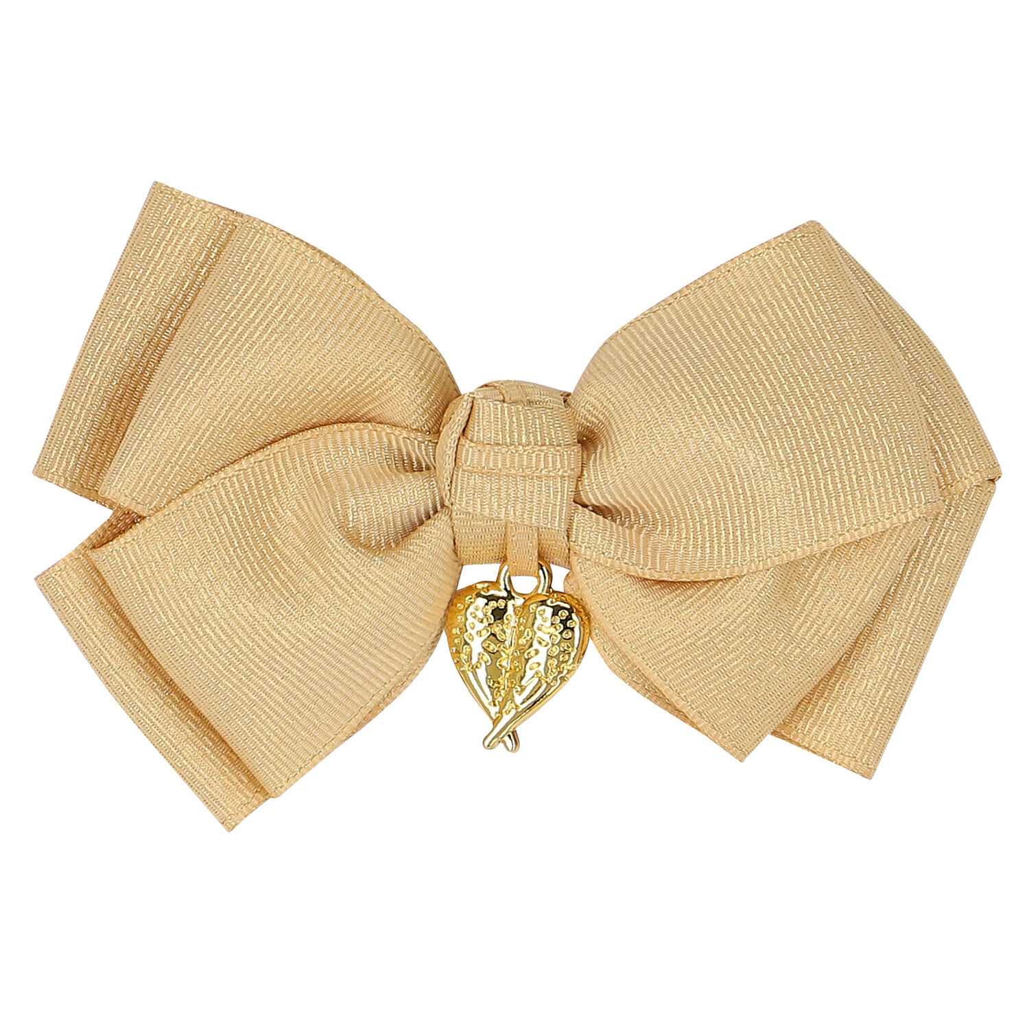 Girls Gold Bow Hairclip, 1, hi-res