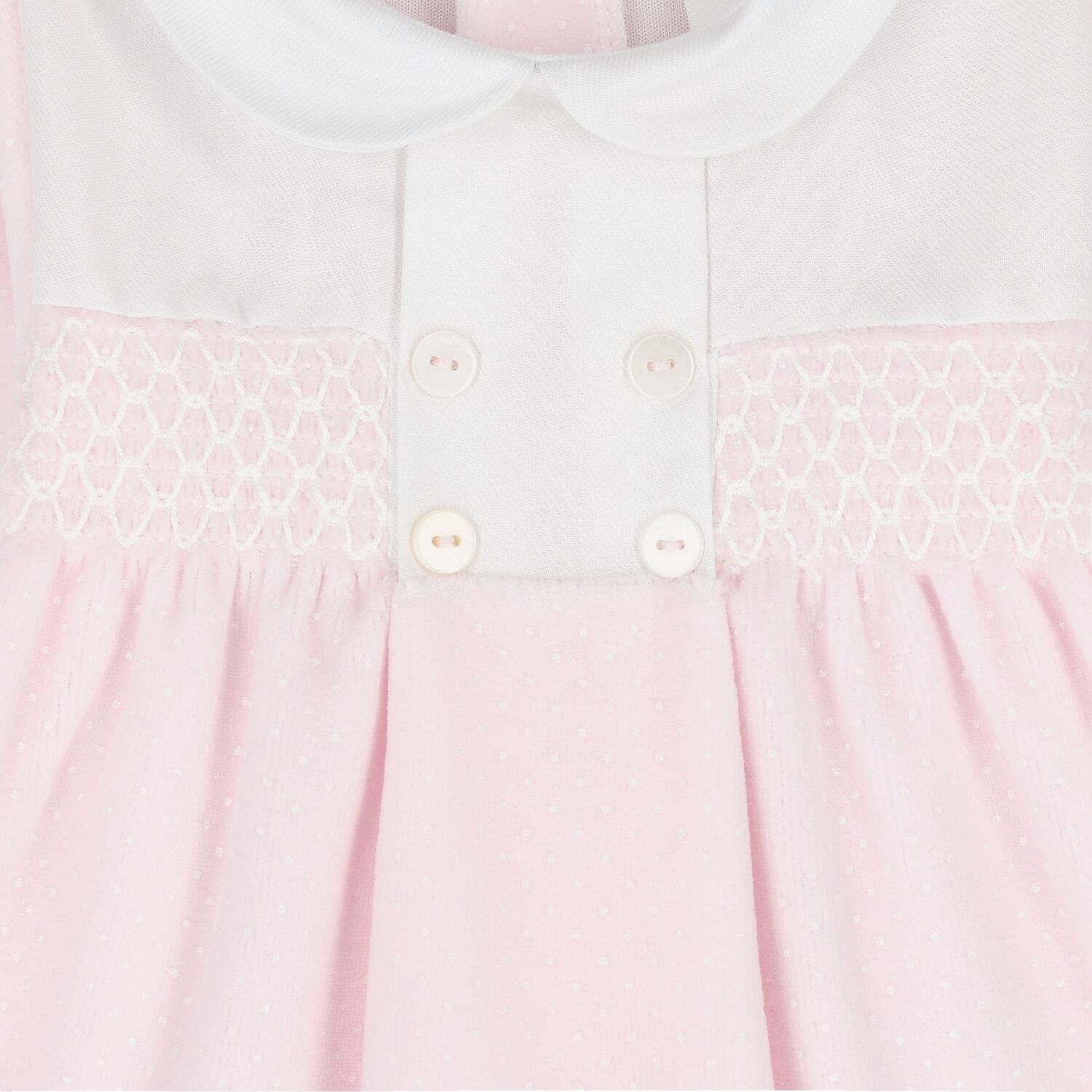 Baby Girls Pink & White Dot Babygrow, 1, hi-res