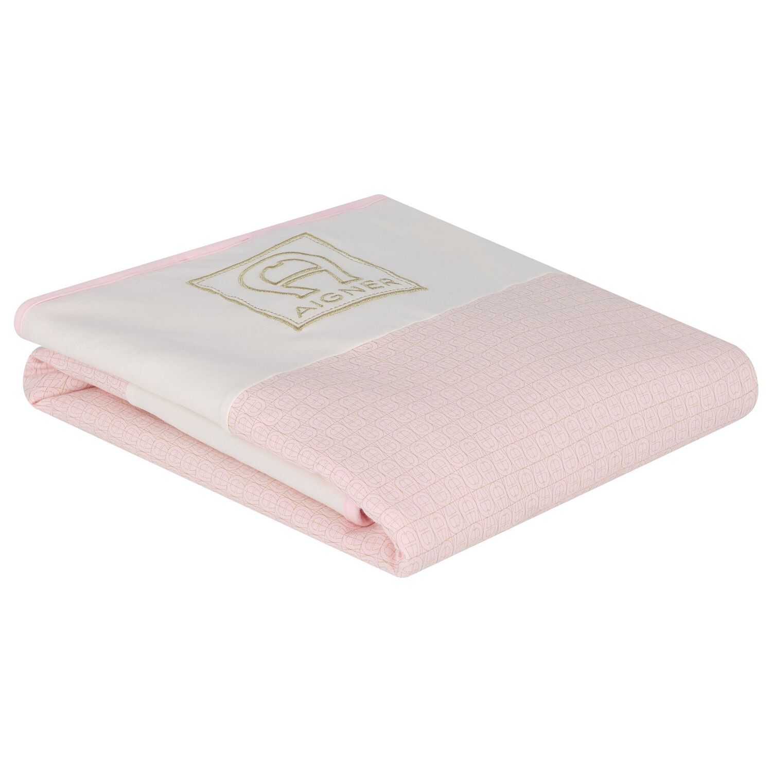 Baby Girls Pink & Gold Logo Blanket, 2, hi-res