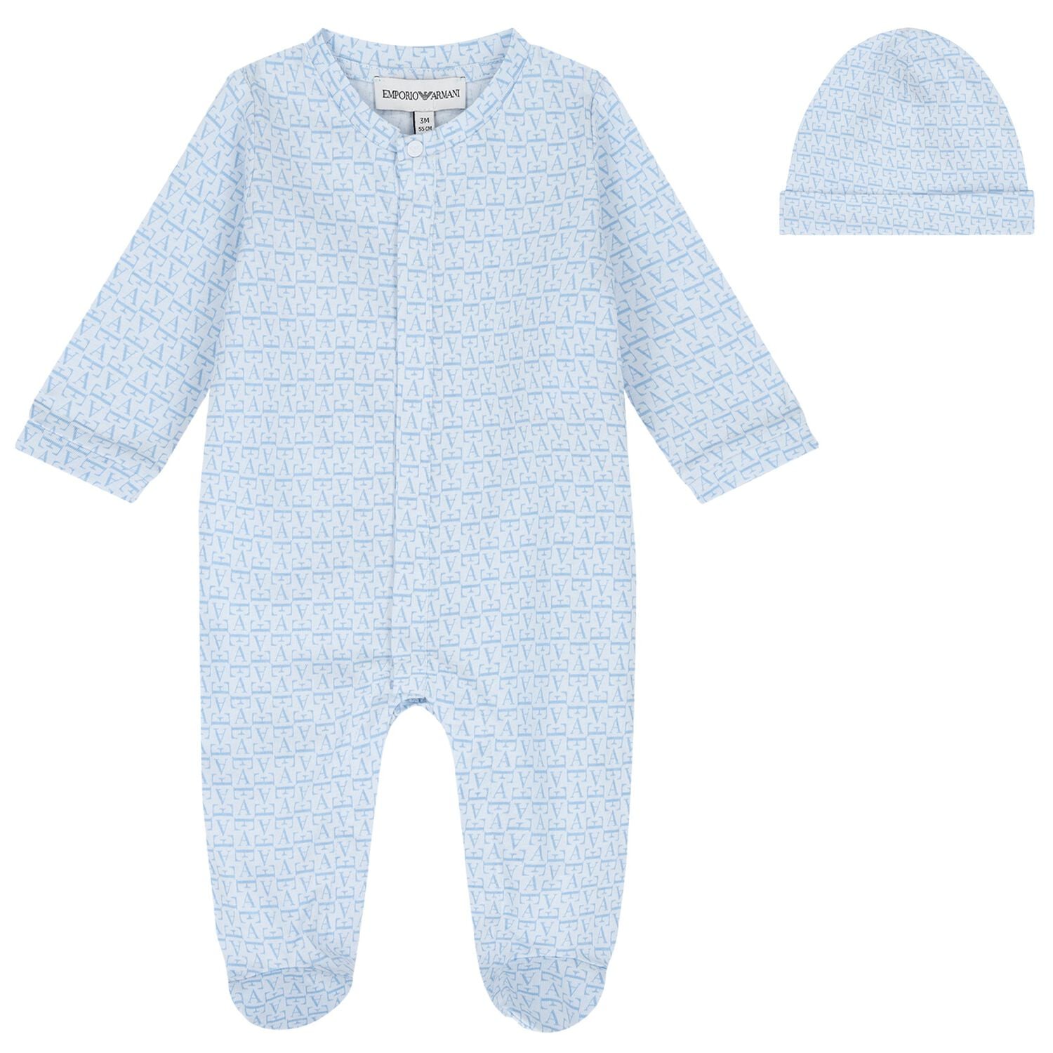 Baby Boys Blue Logo Babygrow Gift Set, 1, hi-res