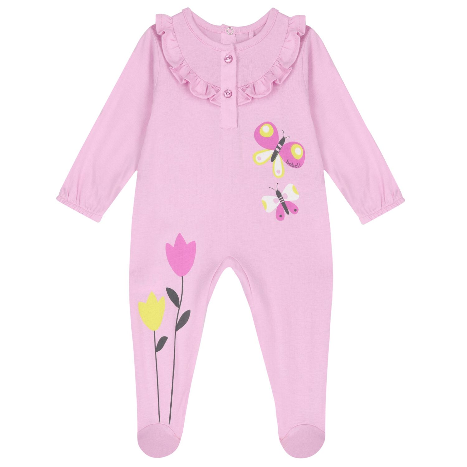 Baby Girls Pink Butterfly Babygrow, 1, hi-res