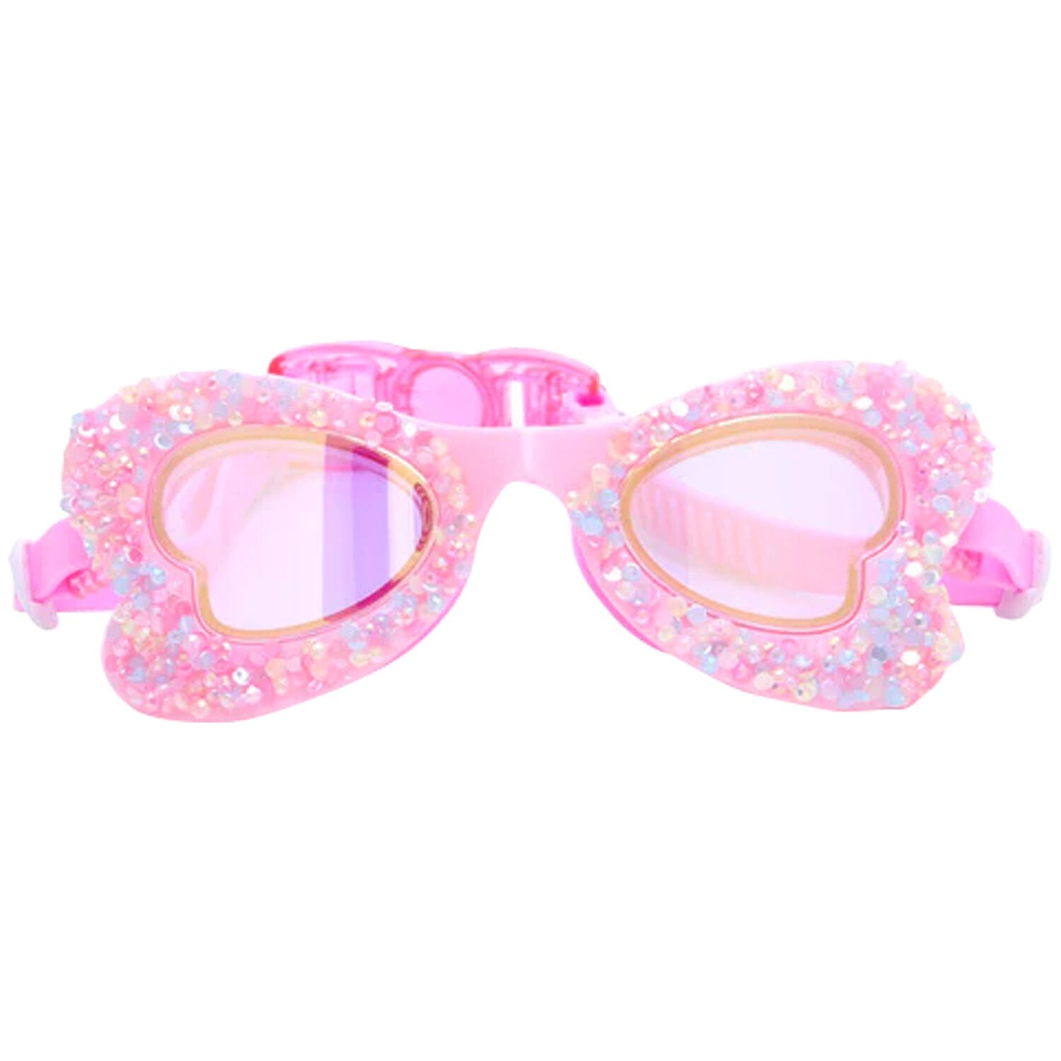 Girls Pink Butterfly Swimming Goggles, 1, hi-res image number null