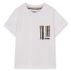 Younger Boys White Logo T-Shirt, 1, hi-res