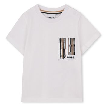 Younger Boys White Logo T-Shirt
