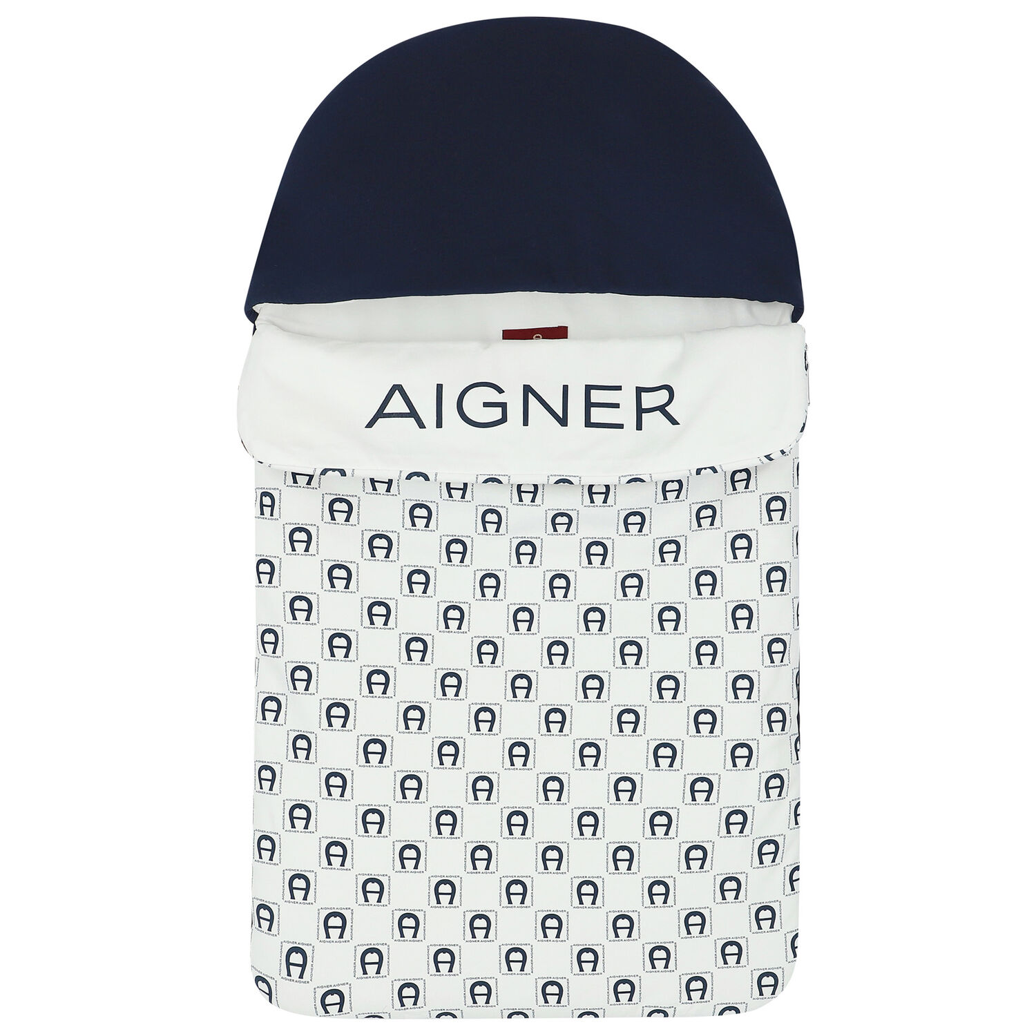 Navy Blue & White Logo Baby Nest, 2, hi-res