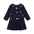 Girls Navy Blue Dress, 1, hi-res