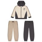 Boys Beige & Grey Tracksuit Set ( 3 Piece ), 1, hi-res