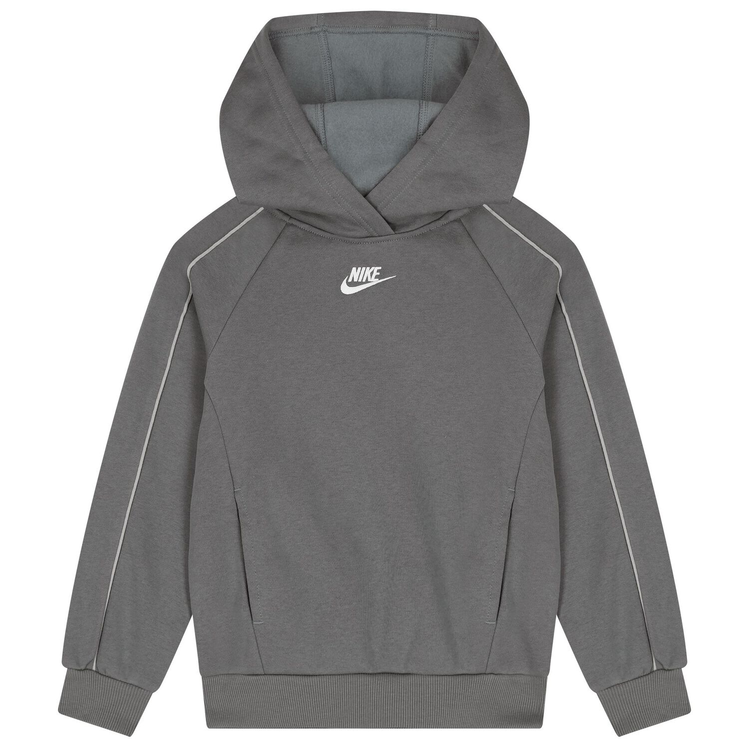 Boys Beige Swoosh Logo Tracksuit, 3, hi-res