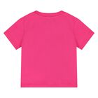 Younger Girls Pink Teddy Bear Logo T-Shirt, 4, hi-res