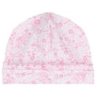 Baby Girls White & Pink Old English Roses Hat, 1, hi-res