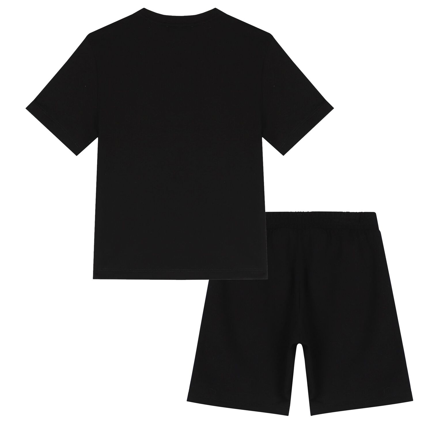 طقم أولاد شورت بالشعار باللون الأسود, 1, hi-res