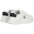 White & Black Logo Trainers, 1, hi-res