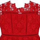 فستان دانتيل مزين بطبعة الزهور باللون الأحمر للبنات, 1, hi-res