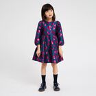 Girls Navy Blue & Pink Leopard Dress, 1, hi-res