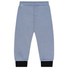 Younger Boys Blue & Black Logo Tracksuit, 1, hi-res