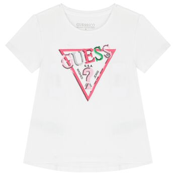 Girls White Logo T-Shirt