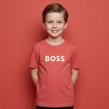 Boys Mini Me Red Logo T-Shirt