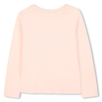 Girls Pink Logo Long Sleeve Top