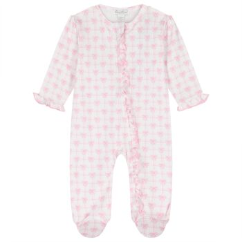 افرول للبنات فيونكة باللون الأبيض والوردي