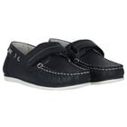Boys Navy Blue Leather Shoes, 1, hi-res