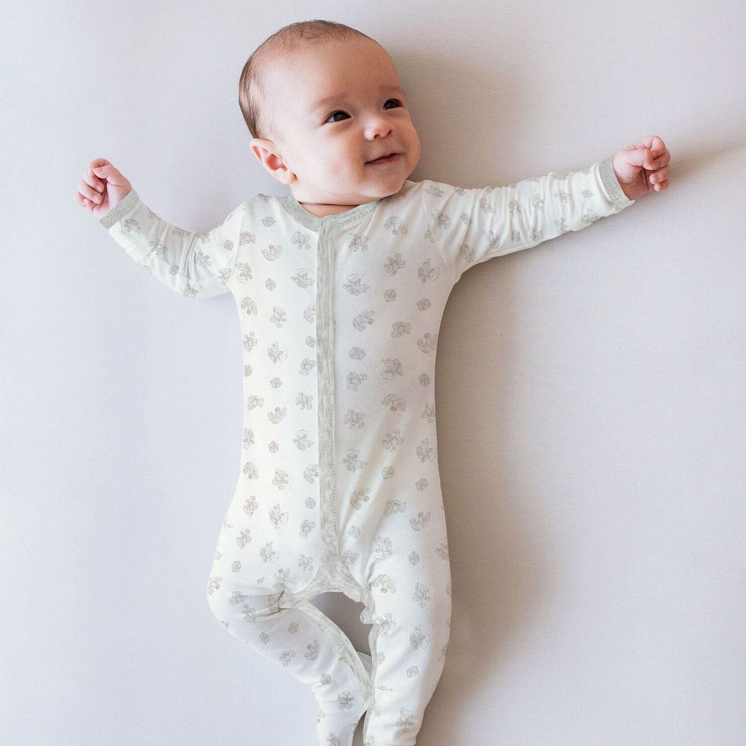 Baby Boys White Polo Bear Babygrow, 1, hi-res