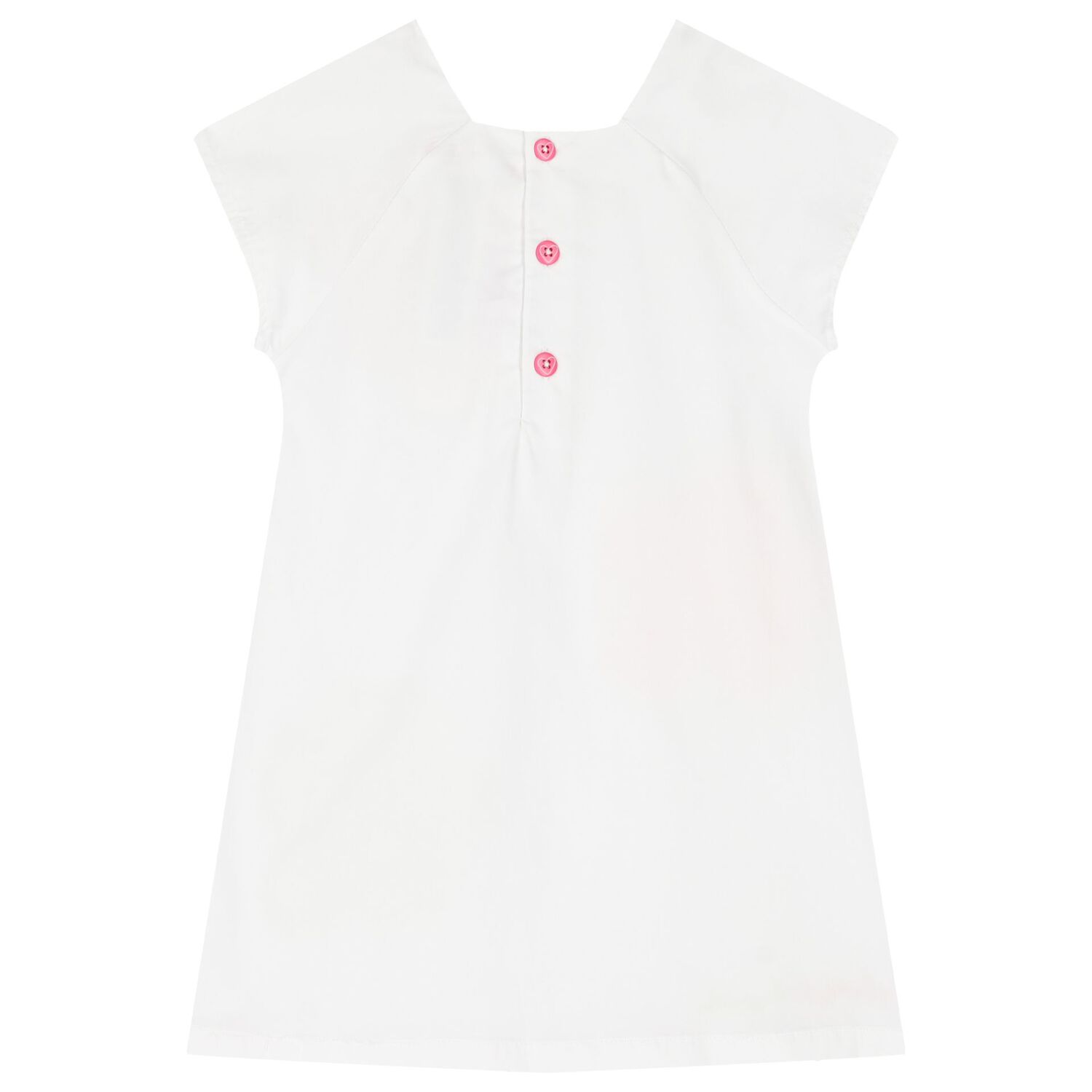 فستان ابيض بطابعة زهور للبنات, 1, hi-res image number null