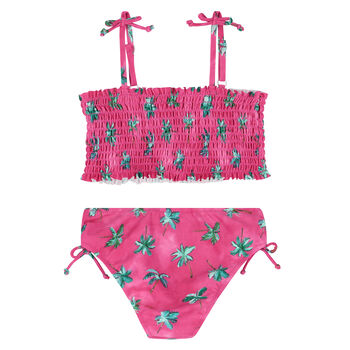Girls Pink Palm Tree Bikini