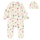 Baby Boys Ivory Festive Babygrow Set, 1, hi-res