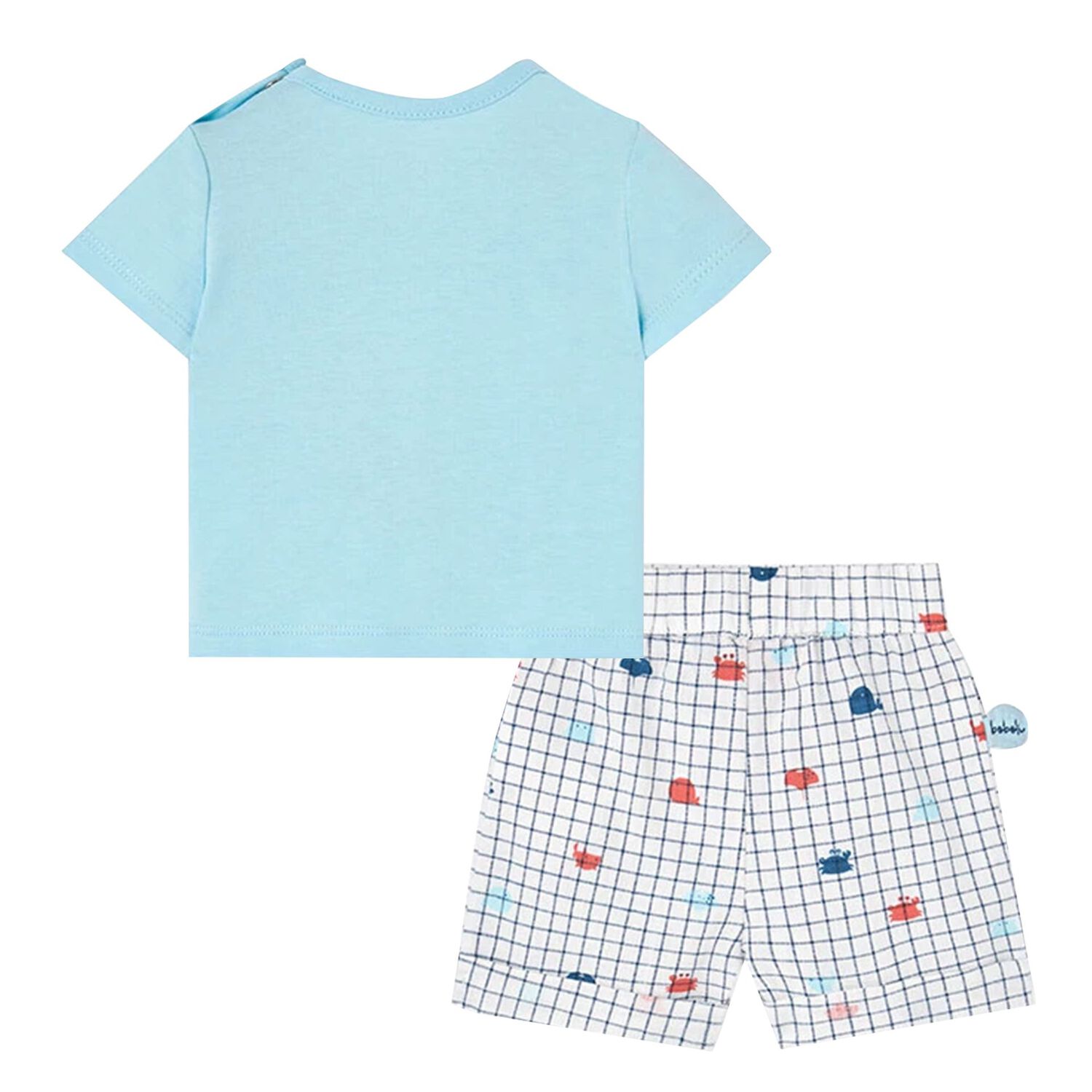 Younger Boys Blue & Ivory Shorts Set, 1, hi-res