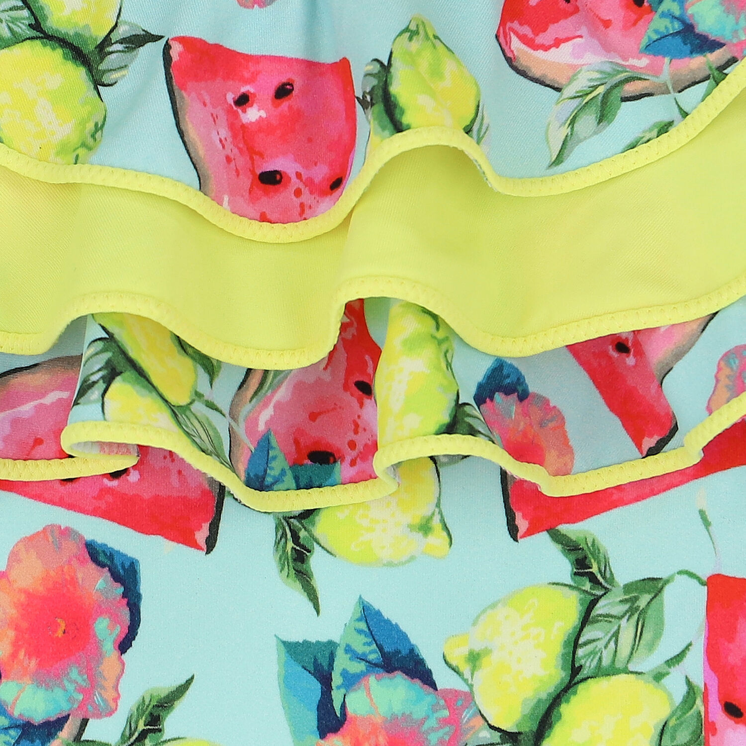 Girls Aqua Fruits Swimsuit, 1, hi-res image number null