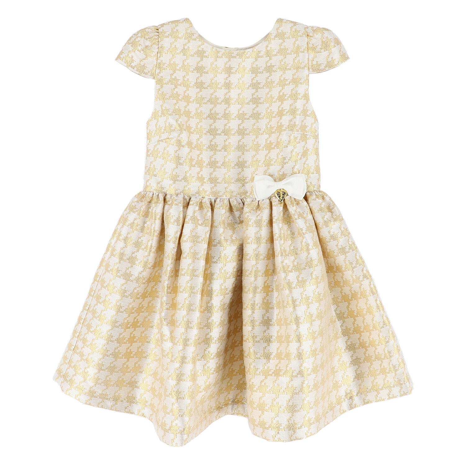 Girls Ivory & Gold Dress, 1, hi-res image number null