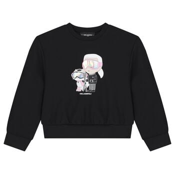 Girls Black Choupette & Ikonik Karl Sweatshirt