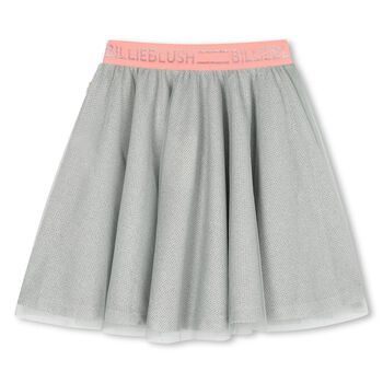 Girls Grey & Pink Logo Skirt